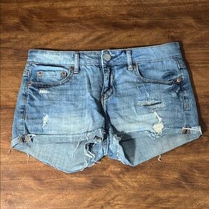 Aeropostale Shorty Blue Distressed Jean Shorts